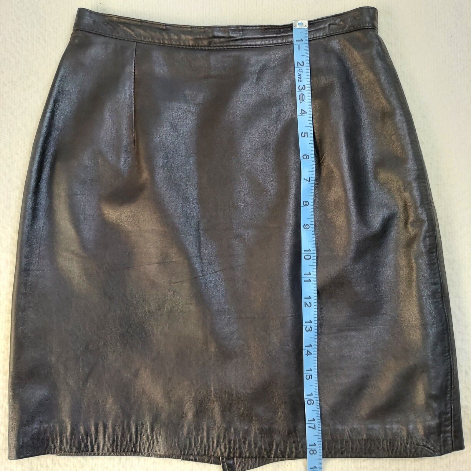 Vintage Scully Black Leather Mini Skirt Size 8 26