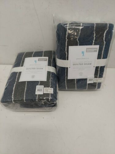 Pottery Barn Kids Sullivan Sports Quilted Pillow Sham Euro 2 Pack NEW With Tags - Fresh Stock Dated December 2025