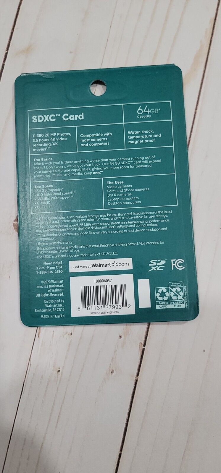 onn 64GB SDXC Flash Memory Card, up to 100MB/s read speed - Fresh Stock Dated February 2026