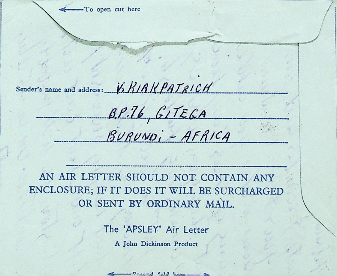 BURUNDI 13f FLOWERS ON AEROGRAMME TO OCEAN GATE NJ USA - Fresh Stock Dated December 2025