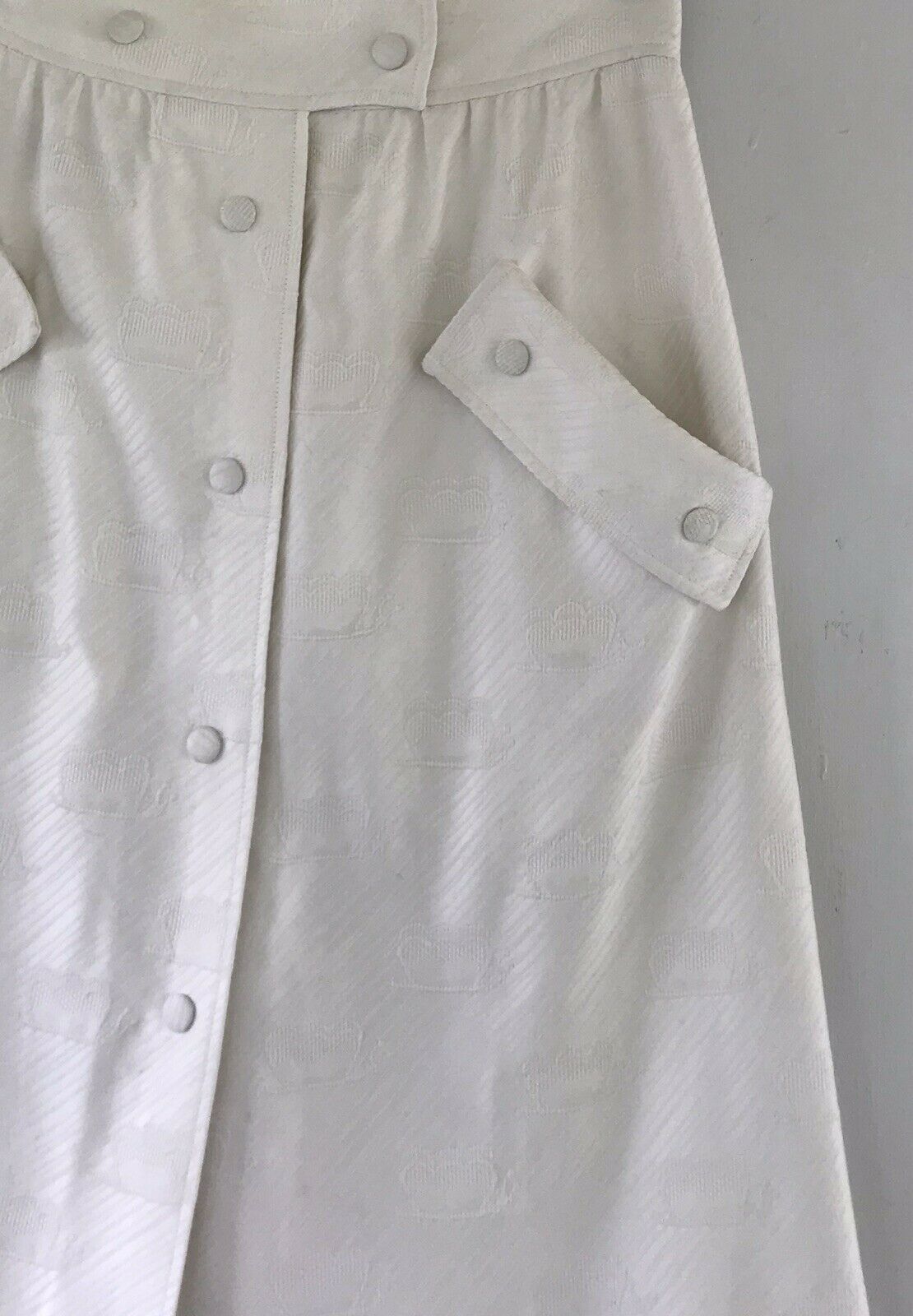 Vintage 1960s Courreges White Snail Print Maxi Skirt - Fresh Stock Dated February 2026