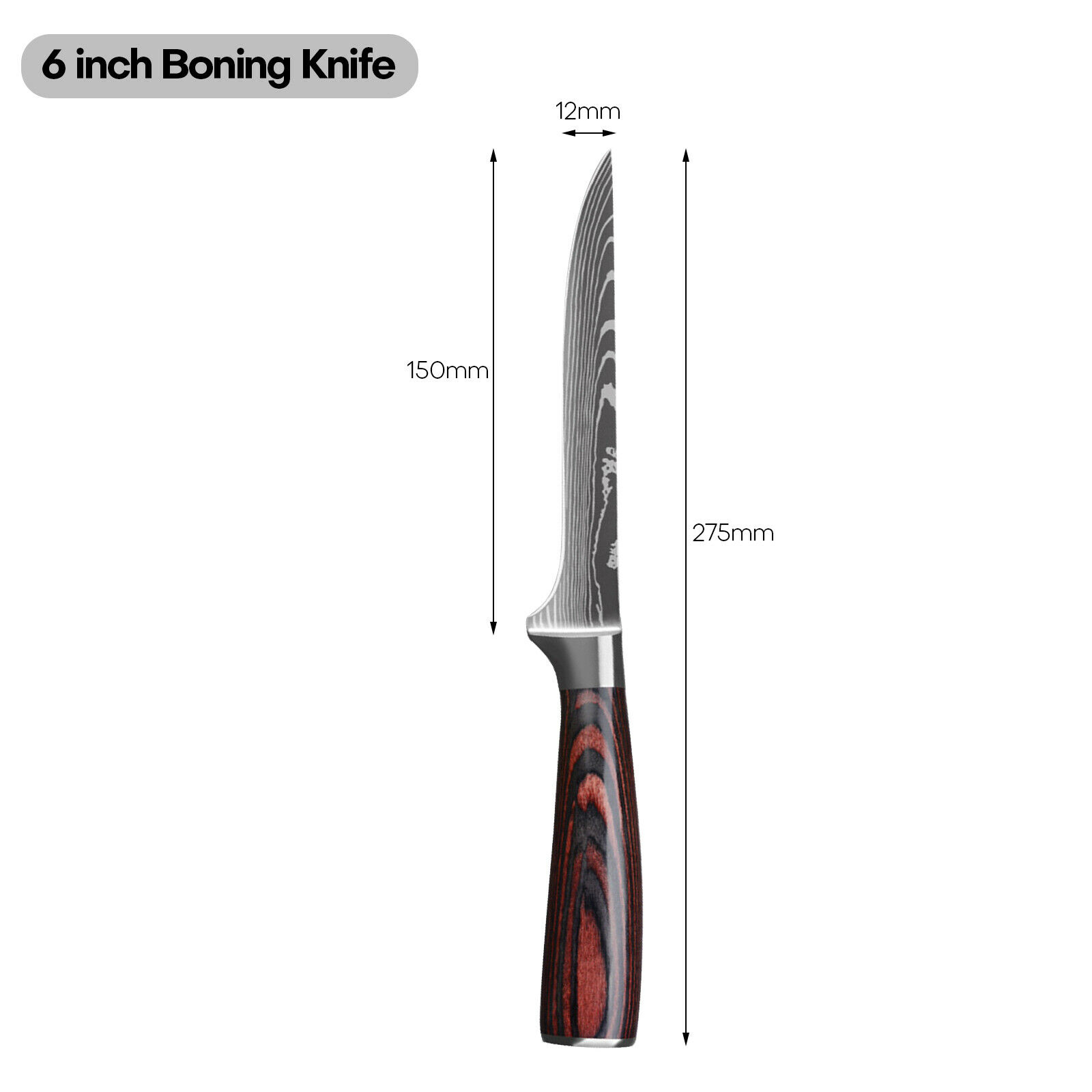 Kitchen Chef Knife Stainless Steel 8/7 Inch Sharp Paring Meat Vegetables Fruit - Fresh Stock Dated December 2025