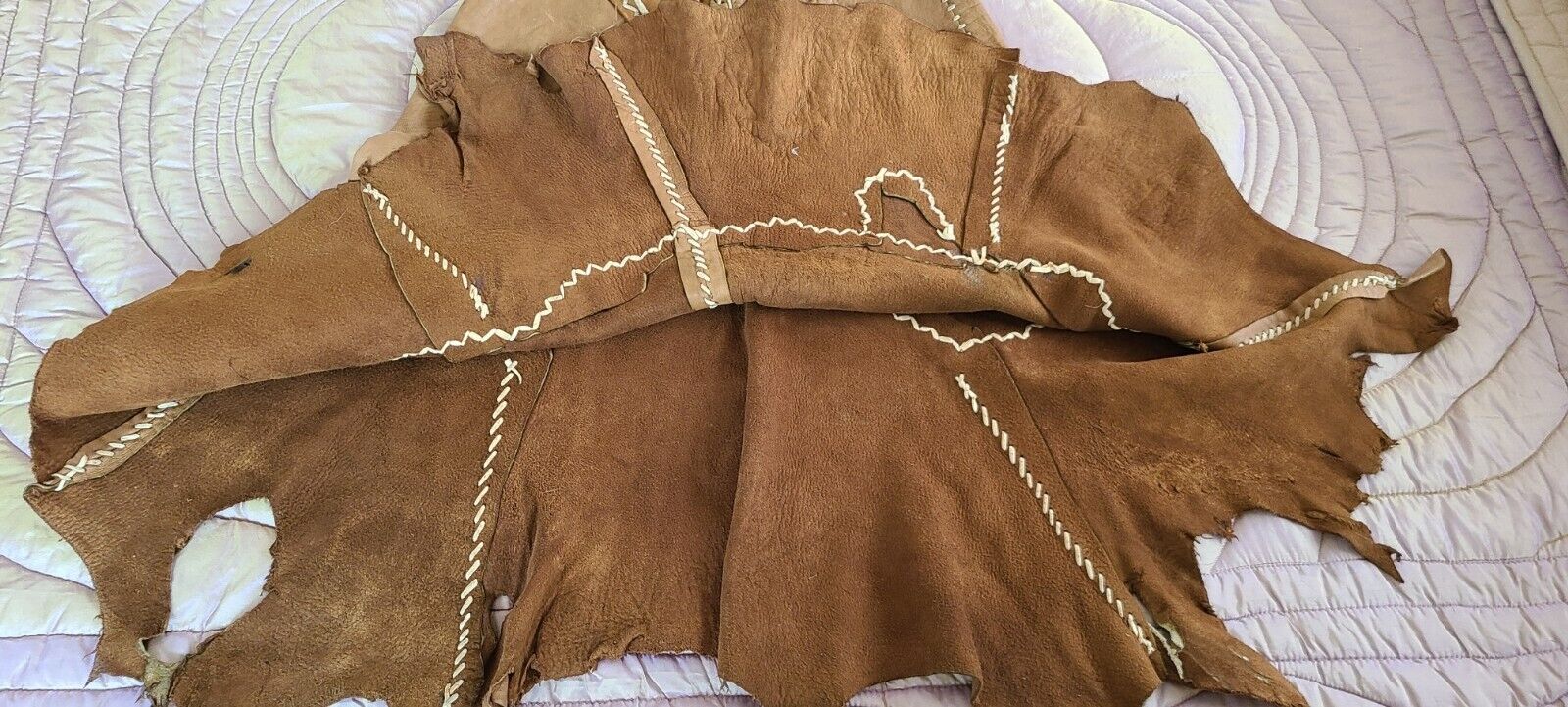 60's 70's LEATHER SKIRT NBL East West musical inspired primitive 20