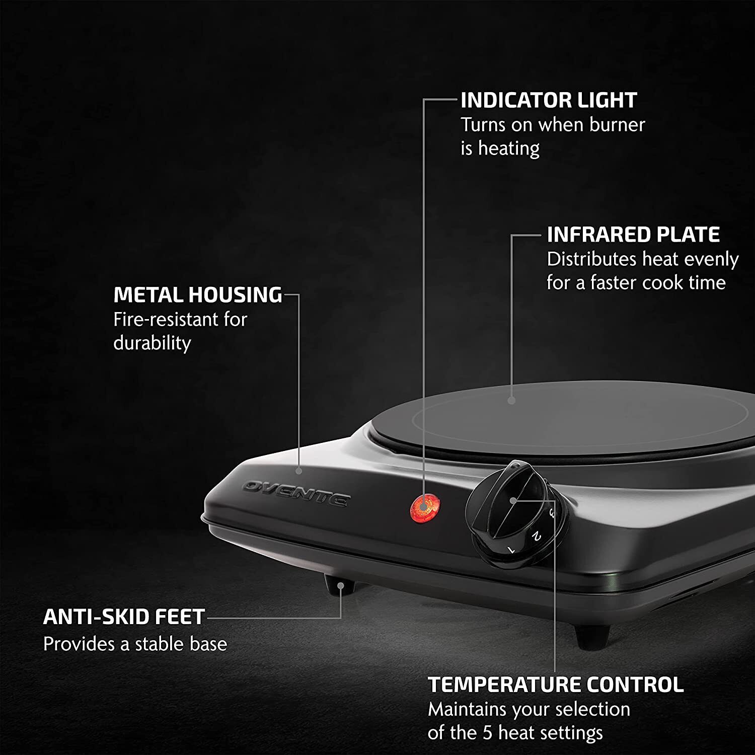 Portable Stove Electric Single Infrared Burner 7