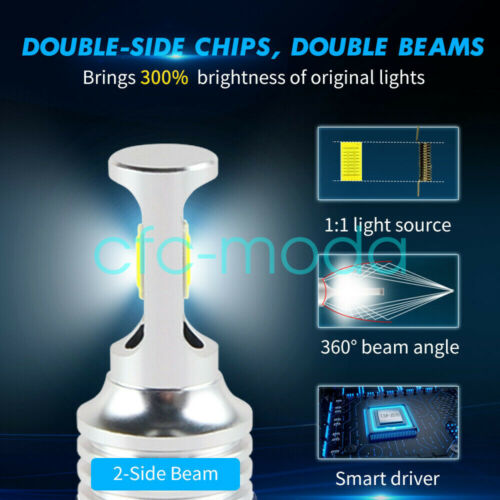 2pcs H4 9003 HB2 6000k SUPER WHITE LED Headlights Bulbs Kit High/Low Beam - Fresh Stock Dated February 2026