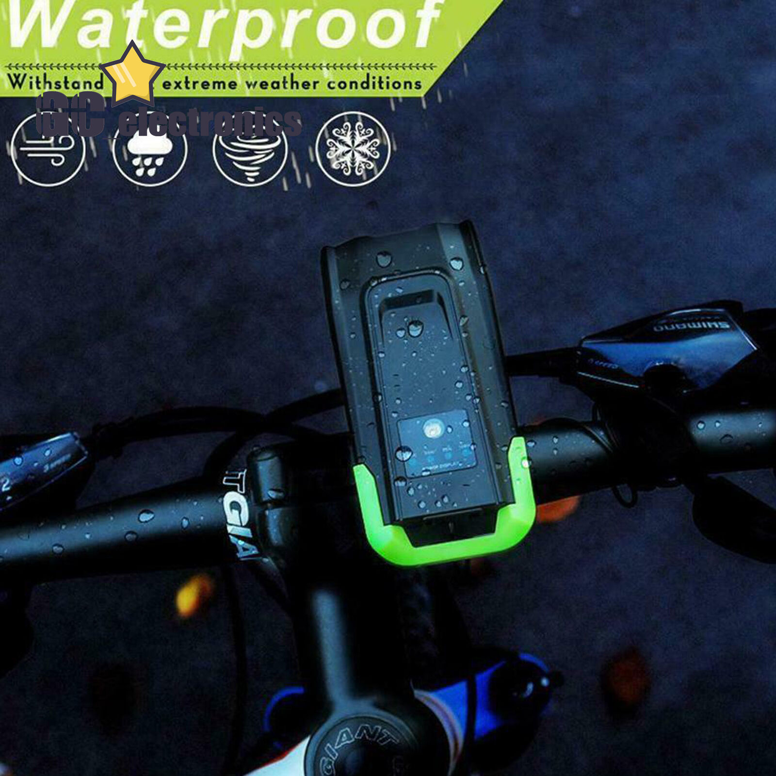 Waterproof USB Rechargeable LED Bicycle Headlight Bike Head Light Lamp+Horn A3GS - Fresh Stock Dated February 2026