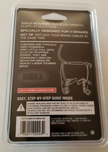 Bell Binder 450 Premium V-Brake Bicycle Bike Brake Pads New - Fresh Stock Dated February 2026