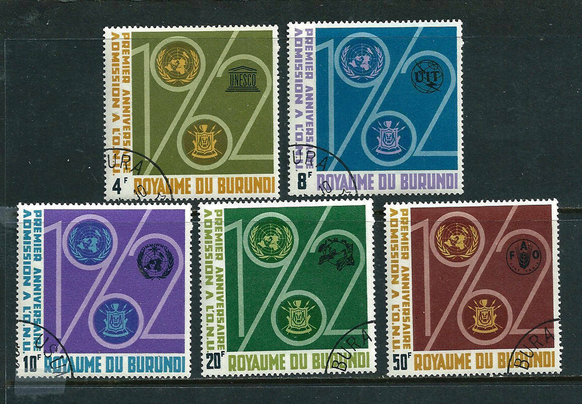 49 CTO stamps - 8 Stamp Sets - Burundi 1962 to 1965 - Fresh Stock Dated December 2025