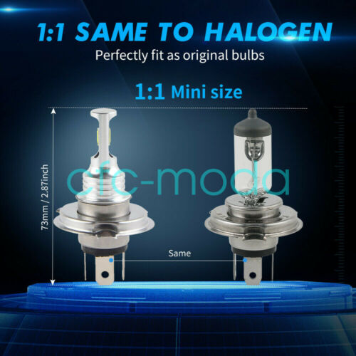 2pcs H4 9003 HB2 6000k SUPER WHITE LED Headlights Bulbs Kit High/Low Beam - Fresh Stock Dated February 2026