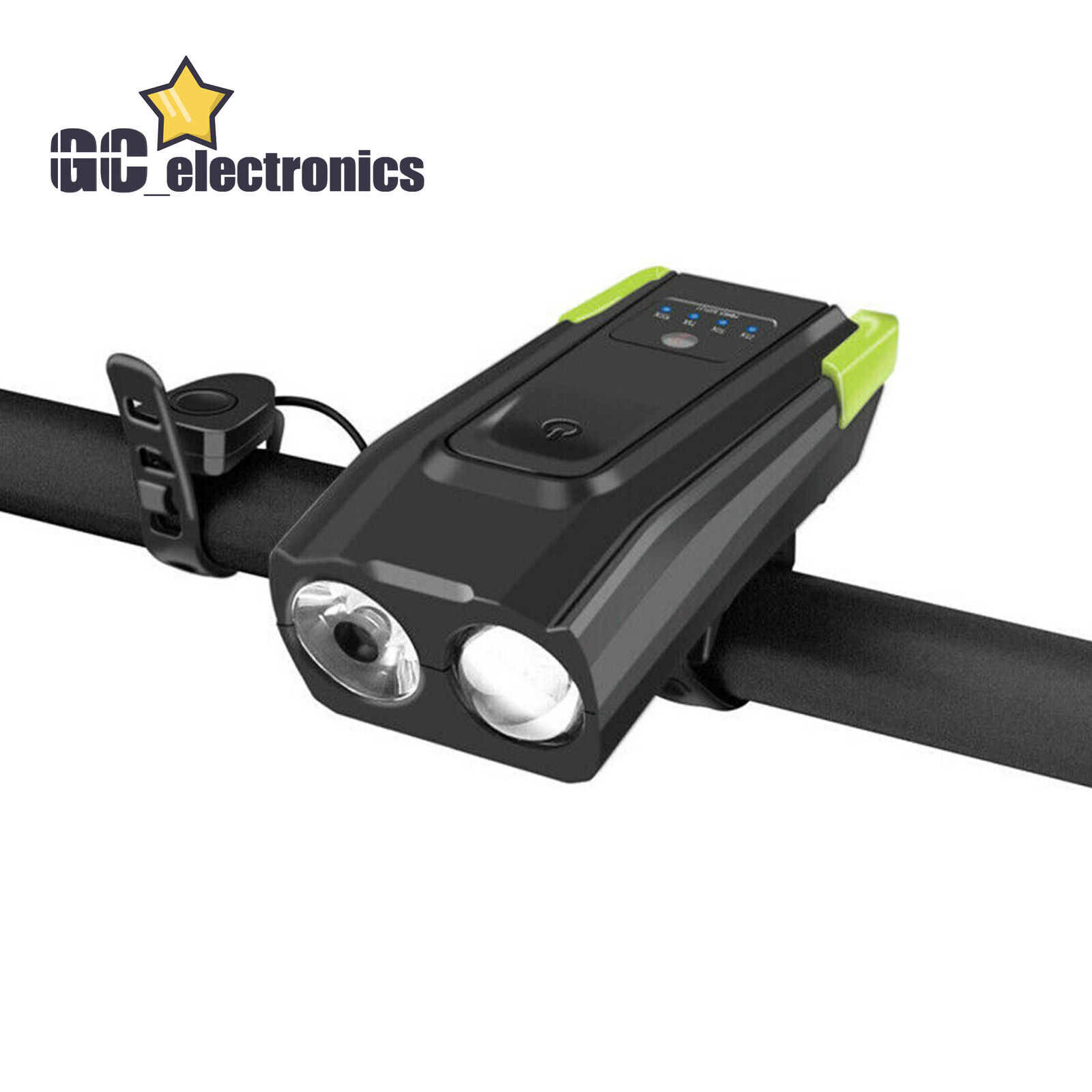 Waterproof USB Rechargeable LED Bicycle Headlight Bike Head Light Lamp+Horn A3GS - Fresh Stock Dated February 2026