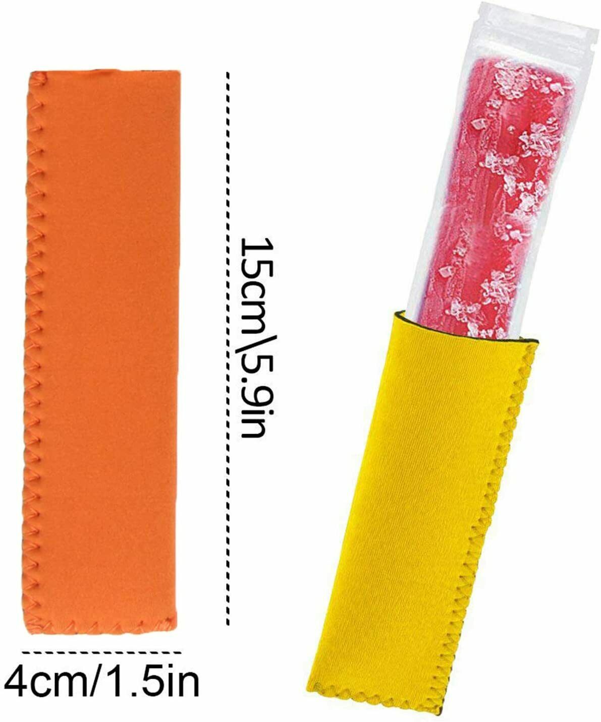 24PCS Popsicle Holders Ice Pop Neoprene Insulator Sleeves Freezer Bags 8 Colors - Fresh Stock Dated December 2025