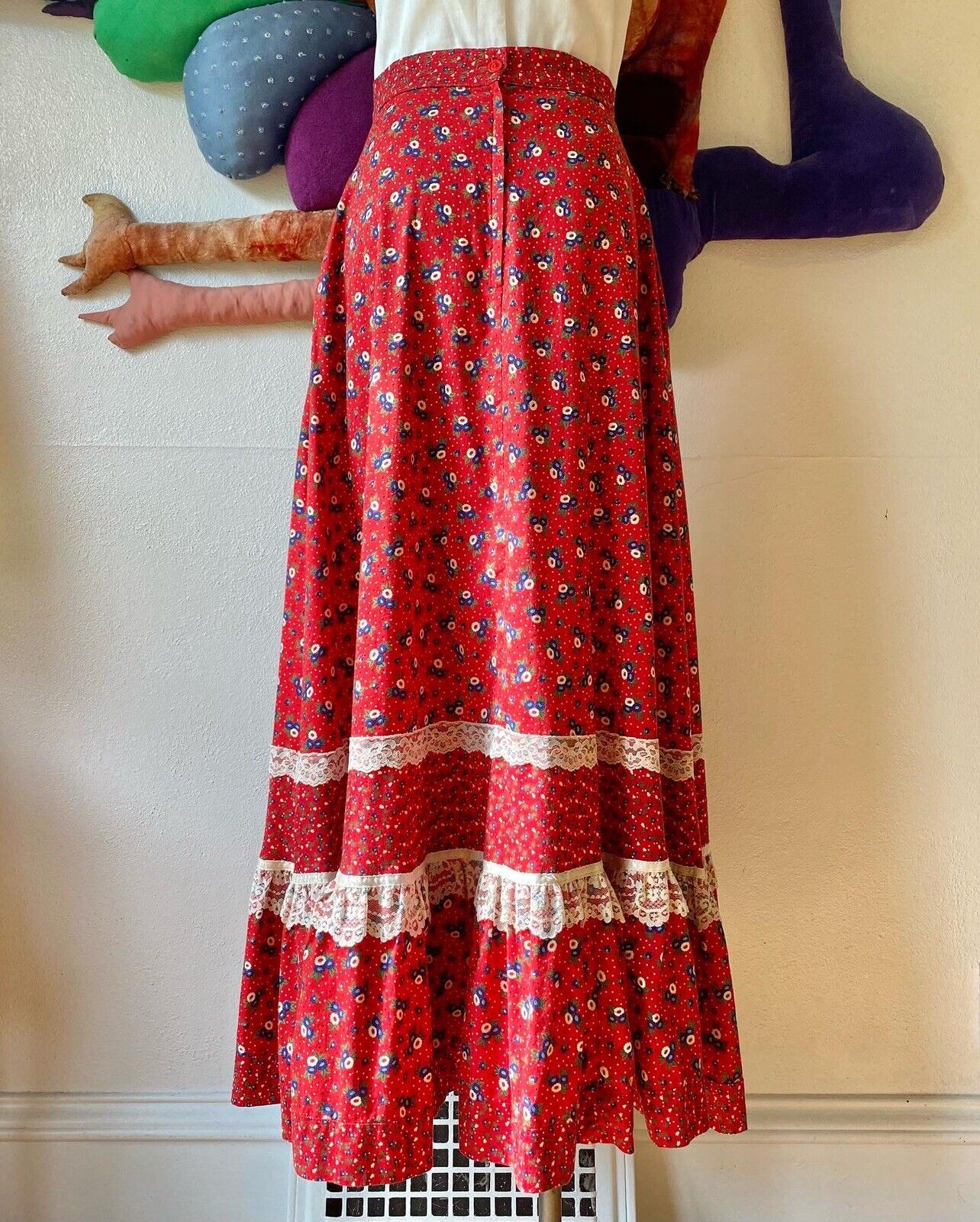 ~ GUNNE SAX SKIRT ~ Vintage Red Velvet Christmas Maxi Jessica McClintock Gunnies - Fresh Stock Dated March 2026