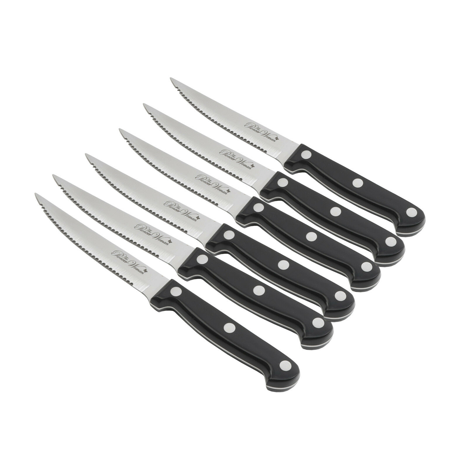The Pioneer Woman Cowboy Rustic 14-Piece Cutlery Set w/ Wood Block Black New - Fresh Stock Dated December 2025