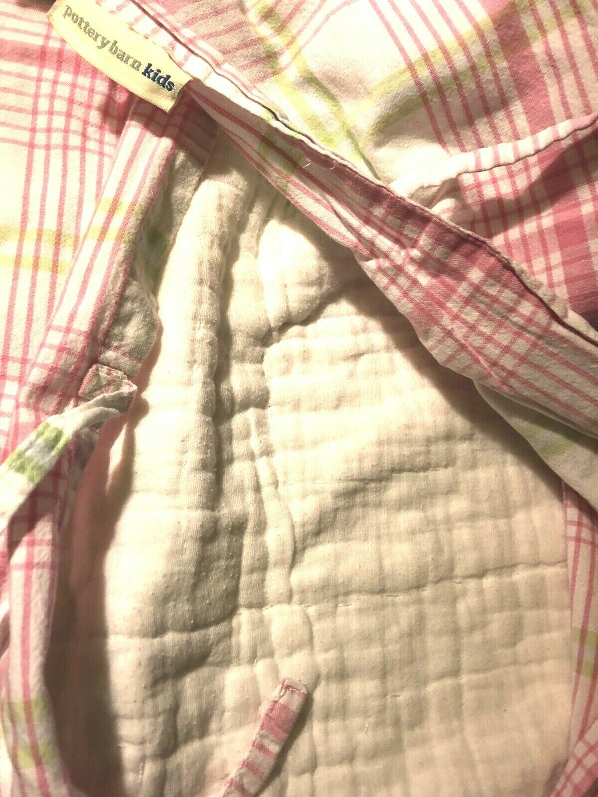 Pottery Barn Kids Shades of Pink Plaid Hand Stitched Pillow Shams 100% Cotton - Fresh Stock Dated December 2025