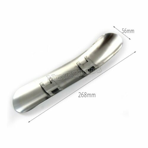 Chrome Steel Curve Motorcycle Exhaust Pipe Burn-Proof Plate Heat shield Cover - Fresh Stock Dated February 2026