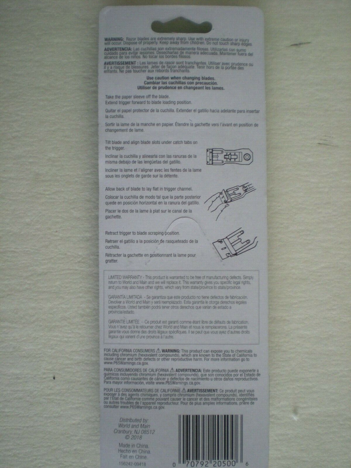 ( Lot Of 3 ) Safety Scraper, Glass Scraper with 5 Single Edge Razor Blades - Fresh Stock Dated February 2026