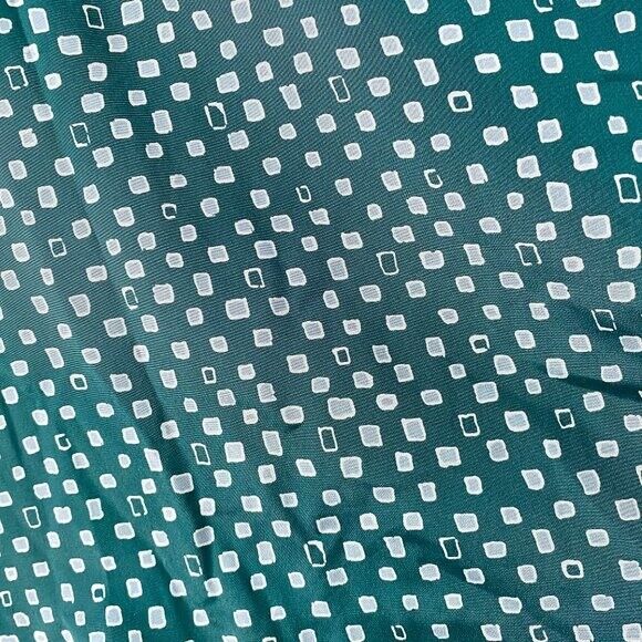 Vintage Midi Skirt Teal Geometric Print Leslie Fay - Fresh Stock Dated March 2026