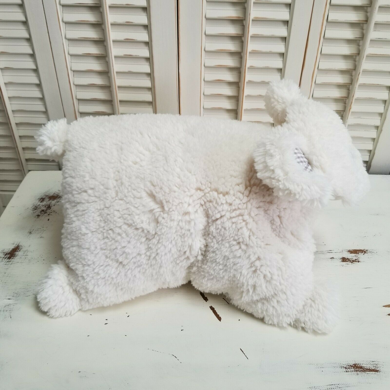 Pottery Barn Kids Sherpa Cream Bear Pillow Pet Plush Sleepover - Fresh Stock Dated December 2025