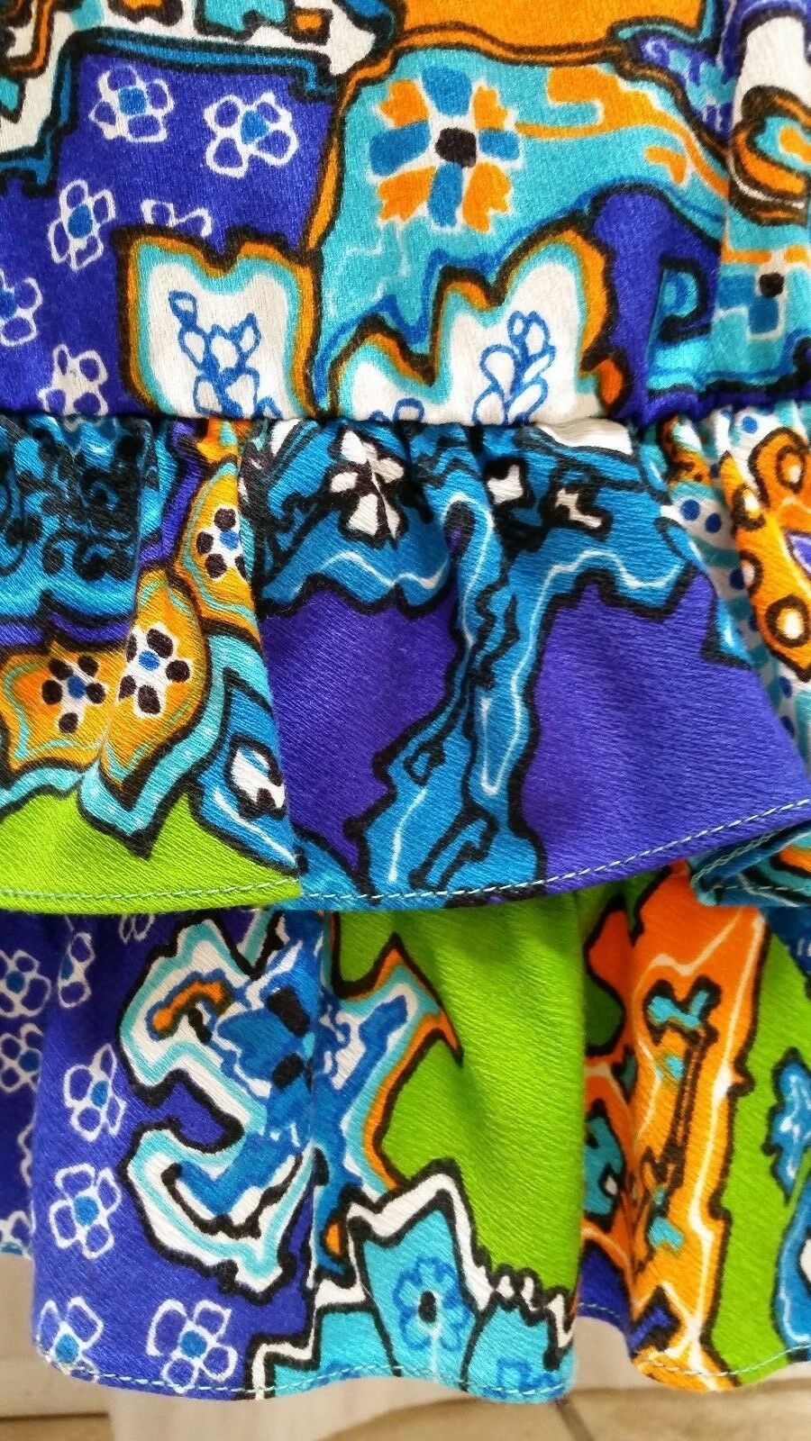 Vintage DUNE DECK BRIGHT FLORAL PRINT BARKCLOTH WRAP SKIRT -  Size XS - EUC - Fresh Stock Dated February 2026