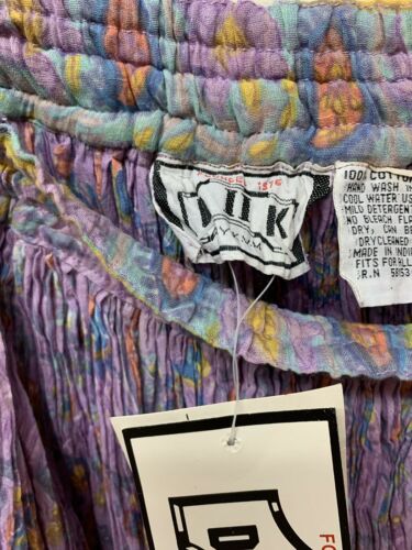 Vintage Cotton Broomstick Crinkle Maxi Skirt Boho Hippie Festival Flowy NEW NOS - Fresh Stock Dated March 2026