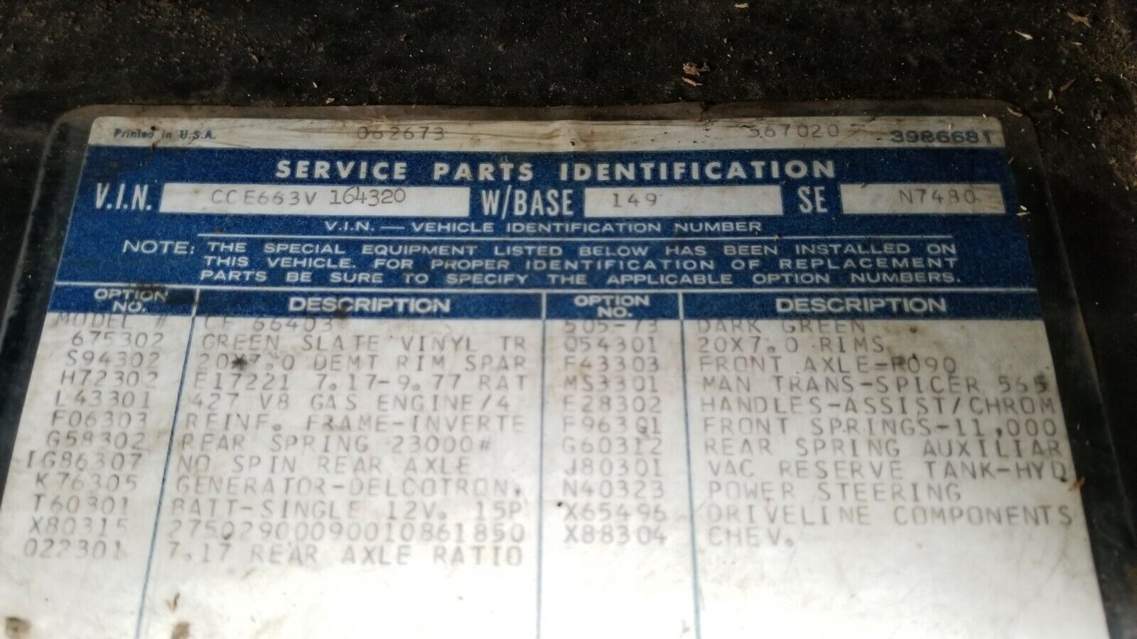 Spicer 565 manual 5 speed truck transmission 1974 - Fresh Stock Dated February 2026