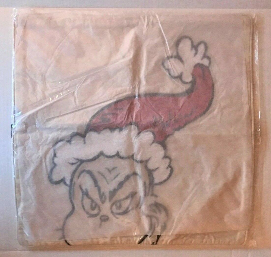 Pottery Barn Teen Kids Dr Seuss THE GRINCH Christmas Sequin Pillow Cover NEW/NWT - Fresh Stock Dated February 2026