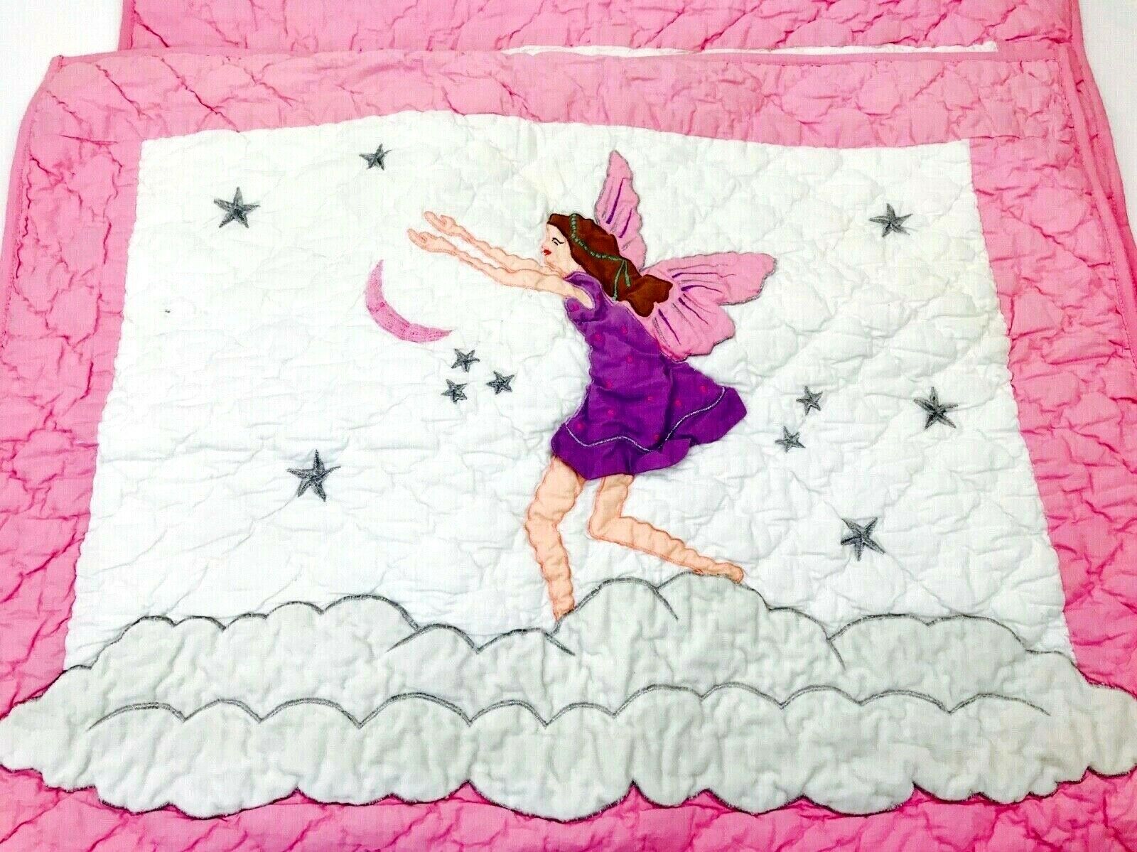THE COMPANY STORE Quilted Fairy Shams Standard Kids Set 2 Clouds Stars Pink - Fresh Stock Dated January 2026