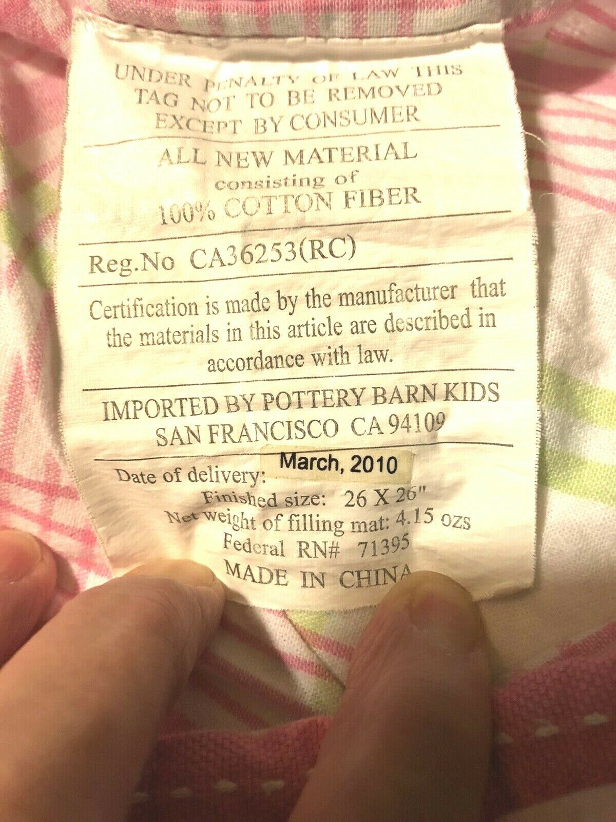 Pottery Barn Kids Shades of Pink Plaid Hand Stitched Pillow Shams 100% Cotton - Fresh Stock Dated December 2025