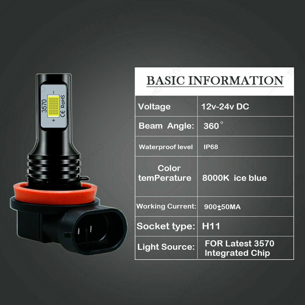 For Suzuki GSXR1000 2009-2016 - 4X H9+H11 LED Headlights Bulb 8000K Ice Blue HKL - Fresh Stock Dated March 2026