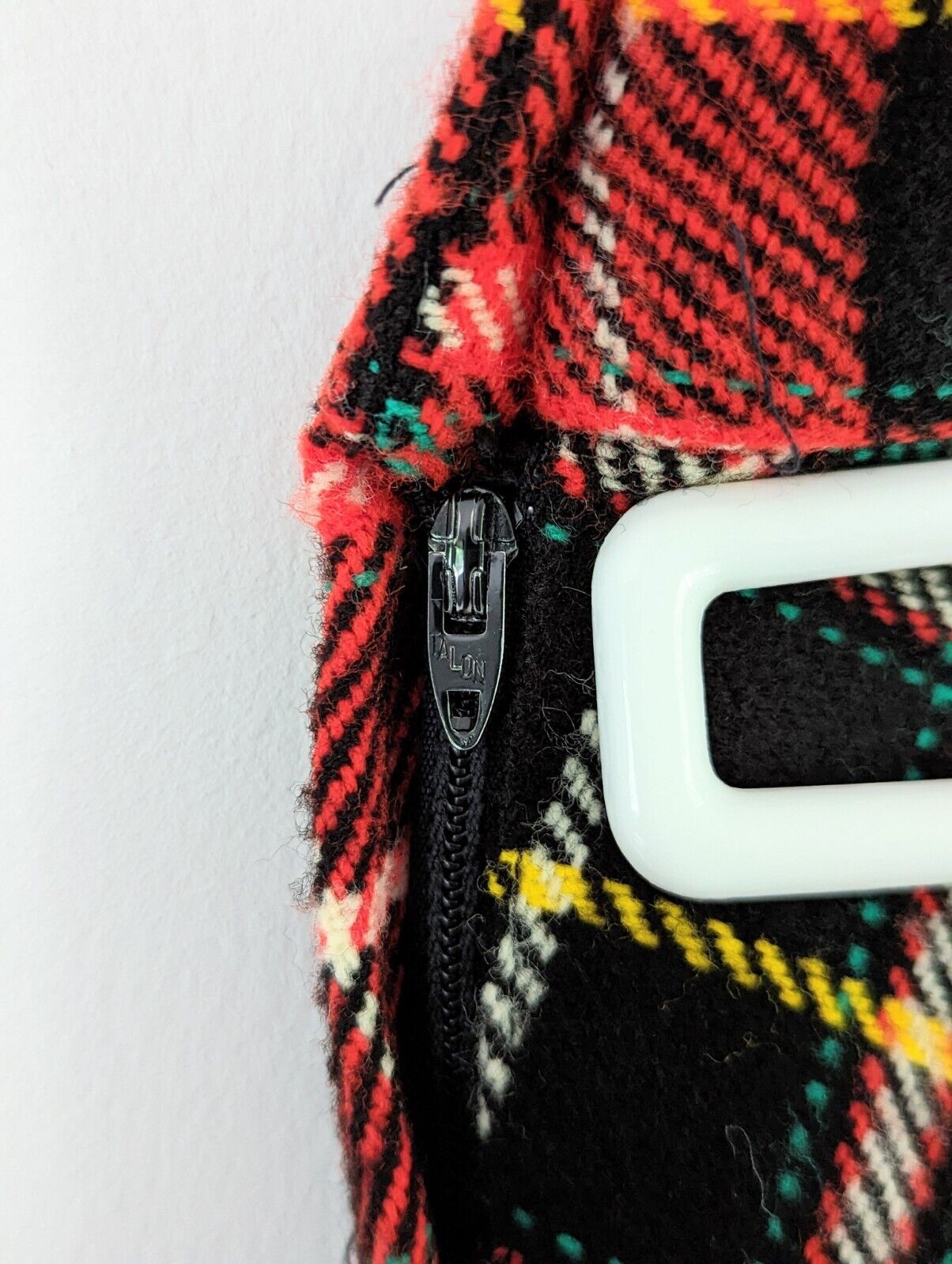 Vintage Plaid 1950s 1960s High Waist Skirt Christmas Talon Zipper - Fresh Stock Dated March 2026