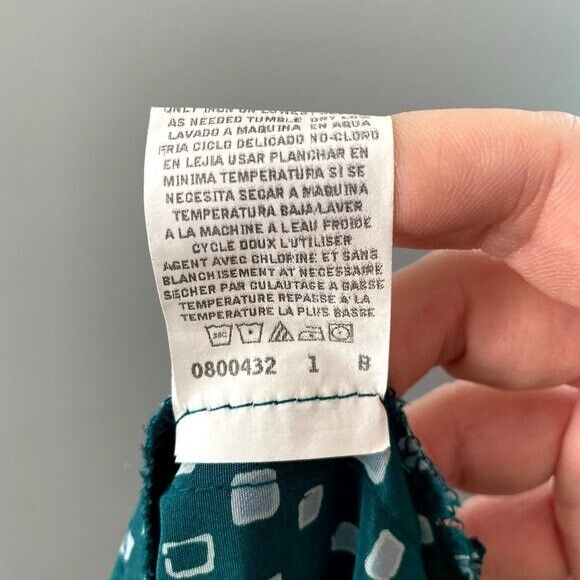 Vintage Midi Skirt Teal Geometric Print Leslie Fay - Fresh Stock Dated March 2026