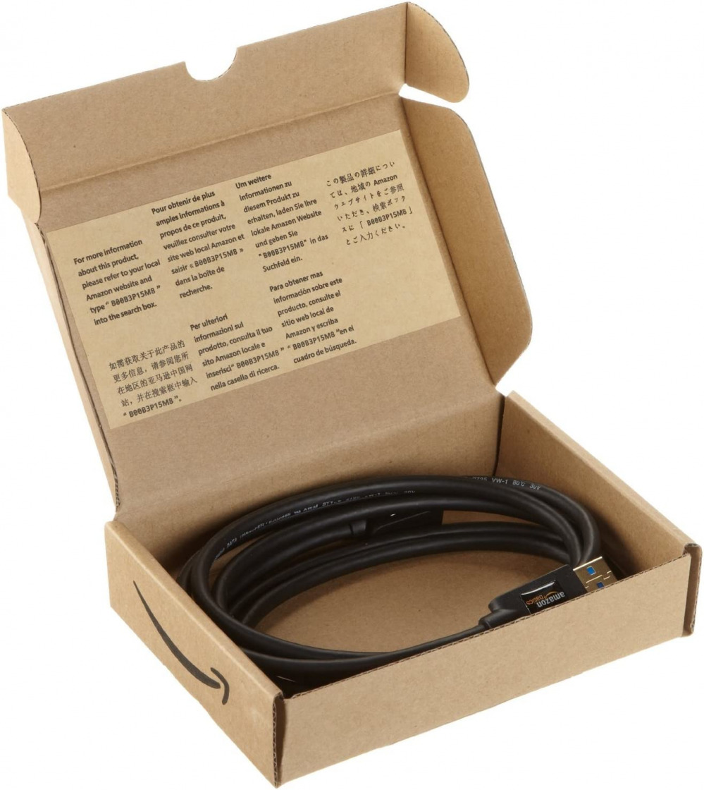 Amazon Basics USB 3.0 Extension Cable - A-Male to A-Female 6.5 Feet, Black - Fresh Stock Dated February 2026