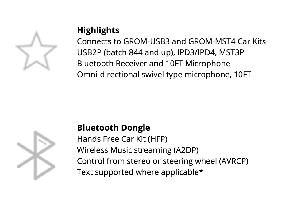 GROM Car Bluetooth Dongle Add-On for GROM-USB3 or GROM-MST4 USB, 10FT - Fresh Stock Dated February 2026