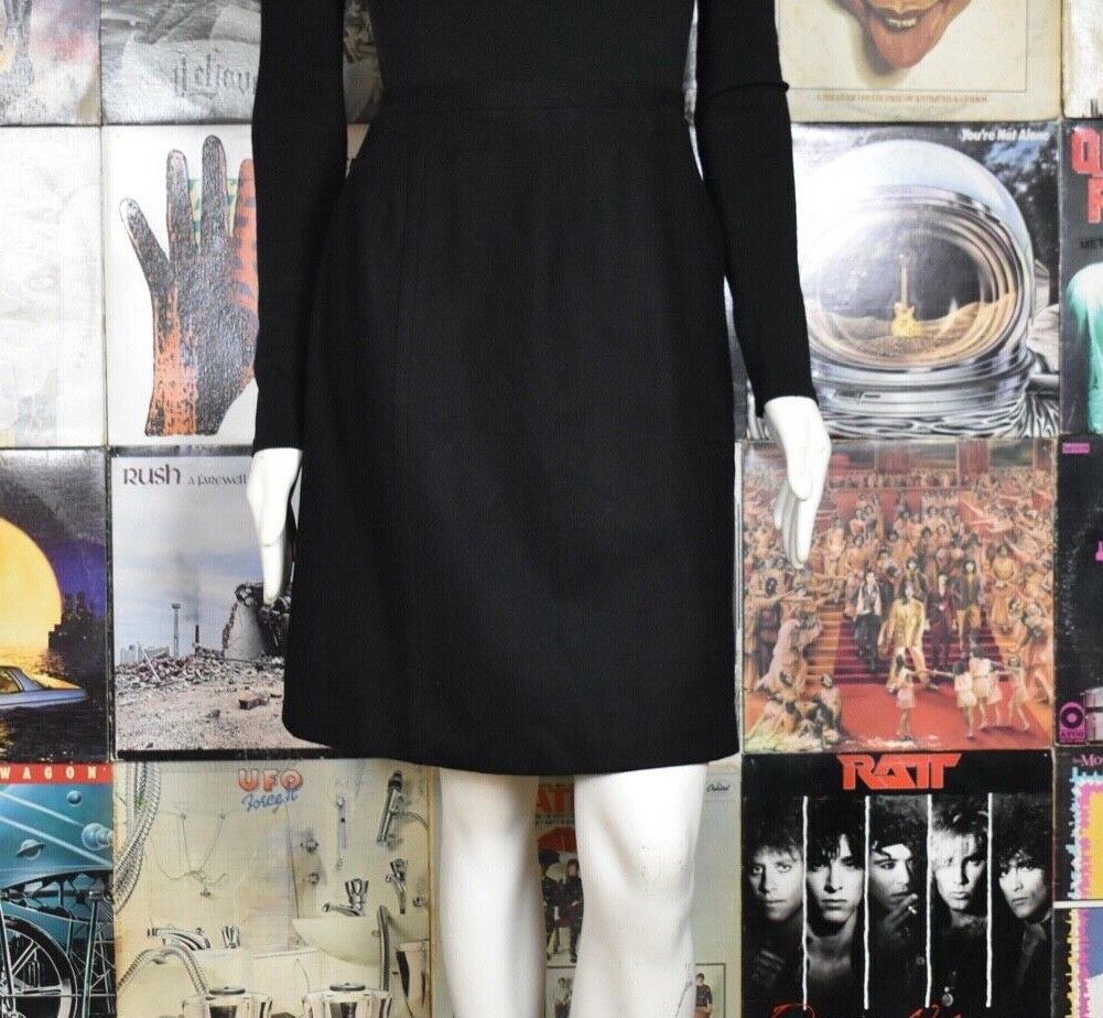 True VTG 60s Brentshire Wool Blend Black Midi Mini Skirt Dark Academia Preppy - Fresh Stock Dated March 2026