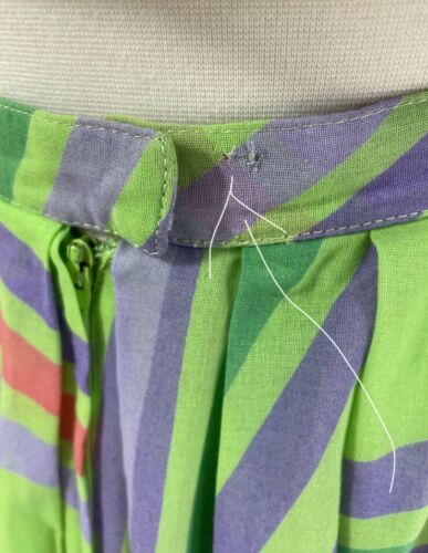 Vintage 1980s SKIRT Neon Green/Purple Bright Sheer ￼Aline 1970s Small - Fresh Stock Dated February 2026