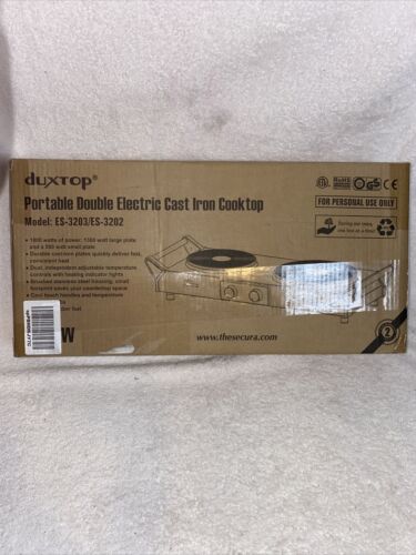 Duxtop Hot Plate, Portable Electric Cooktop Cast Tron Stovetop, Stainless Steel - Fresh Stock Dated December 2025