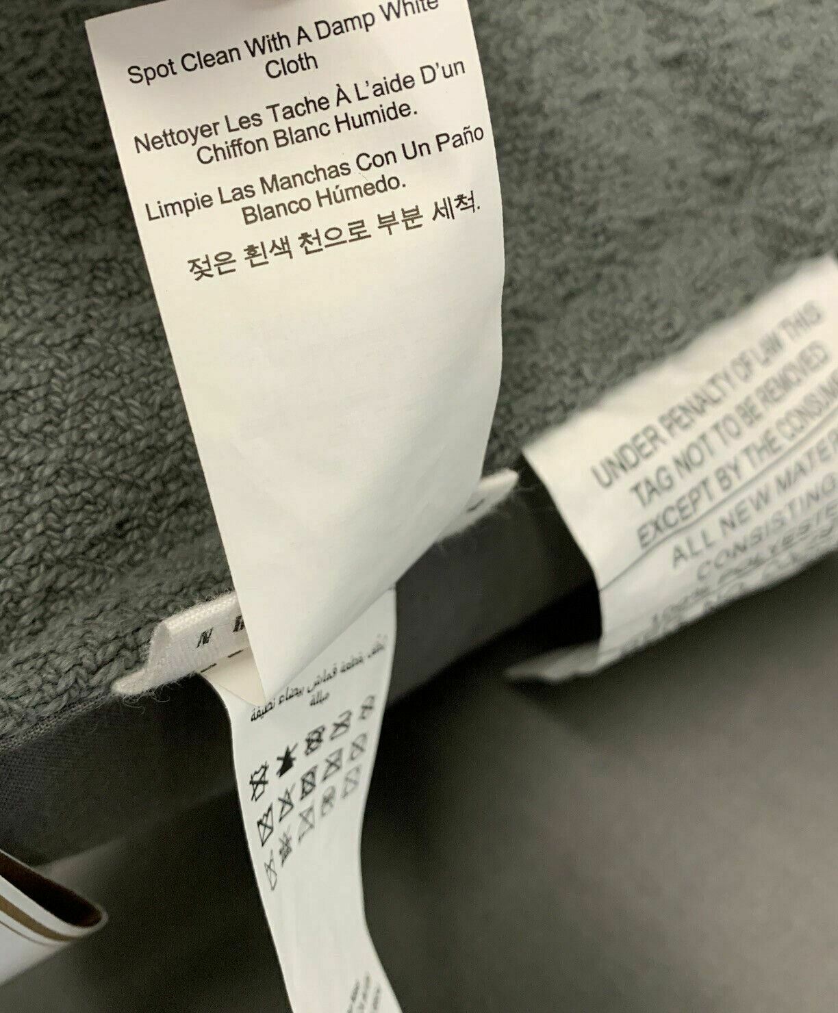 Pottery Barn Mini Diamond Decorative Pillow 16x16 Gray NEW Cotton    2-PACK - Fresh Stock Dated December 2025