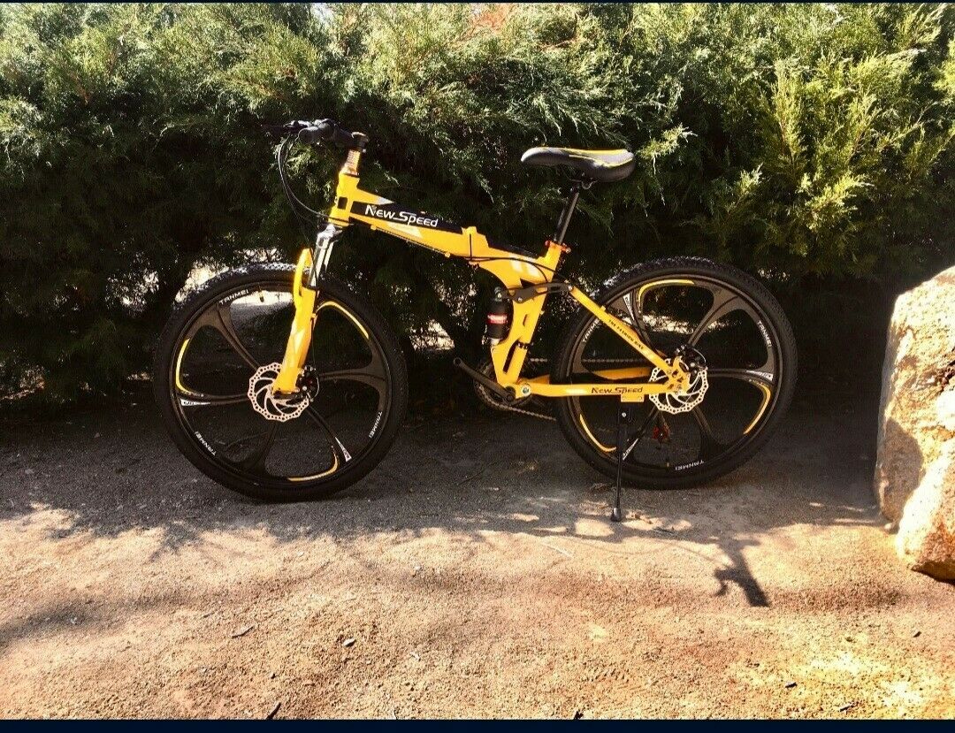 NEW FOLDING MOUNTAIN BIKE MTB 21 SPEED FULL SUSPENSION 26x17 - AUTHENTIC! - Fresh Stock Dated February 2026