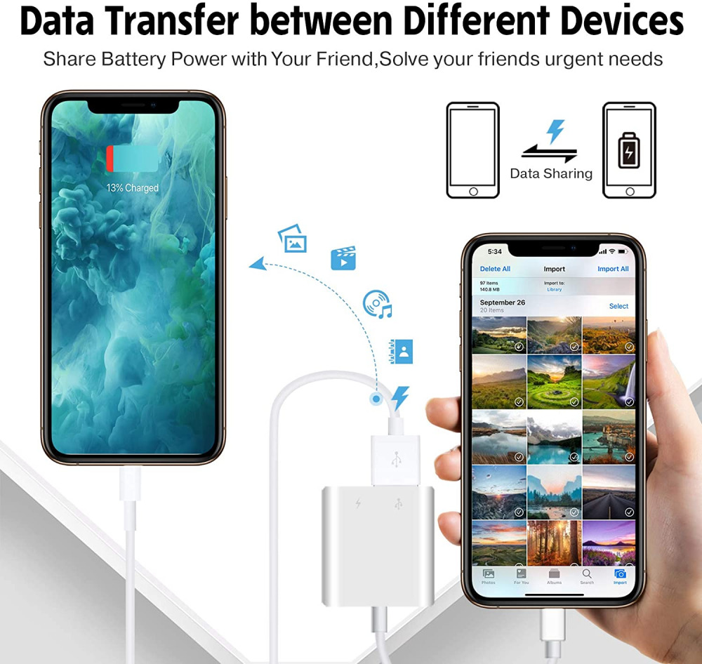 USB Camera Adapter with Charging Port, Portable Female OTG Adapter... - Fresh Stock Dated February 2026