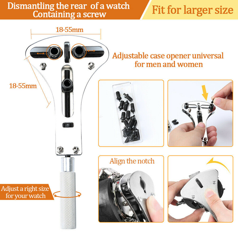 Watch Repair Tool Kit Spring Bar Tool Set,Case Opener,Watch Case Press with Case - Fresh Stock Dated February 2026