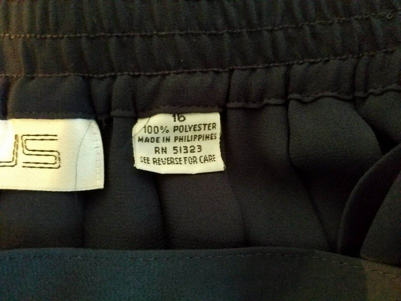 Vintage Chaus Accordion Skirt 16 Navy Blue Solid Sheer Midi Side Zip/Button - Fresh Stock Dated February 2026