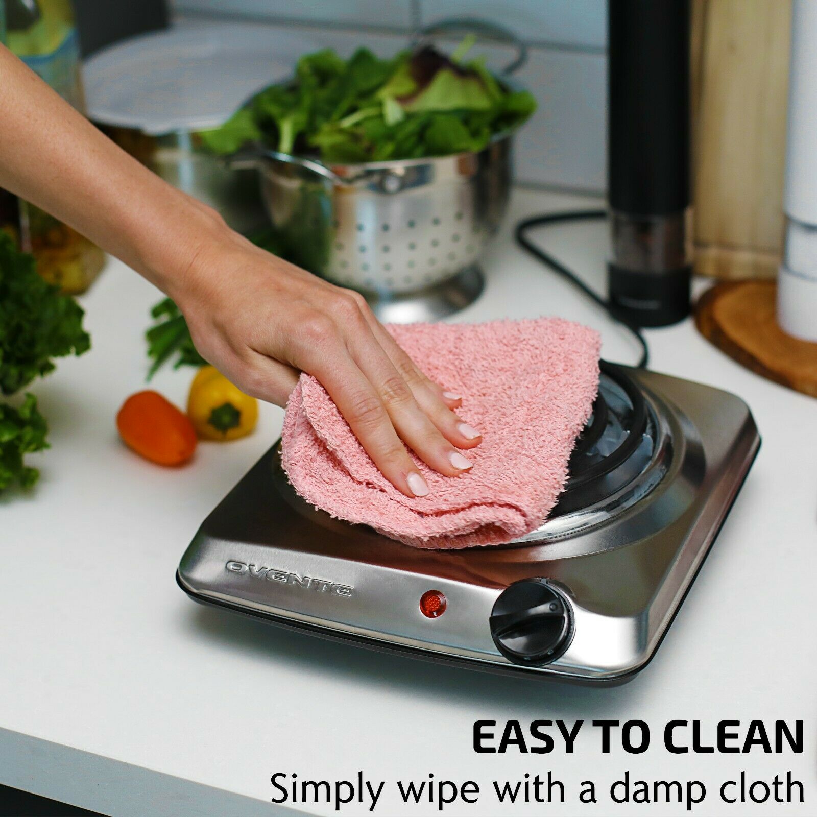 Ovente Electric Single Coil Burner 6 Inch Hot Plate Cooktop 1000W Silver BGC101S - Fresh Stock Dated February 2026