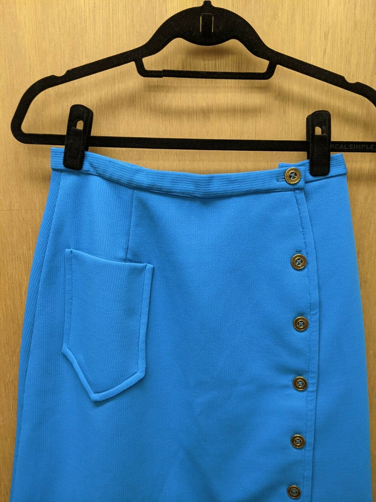 Vintage 70s bright blue pencil skirt with buttons - Fresh Stock Dated February 2026