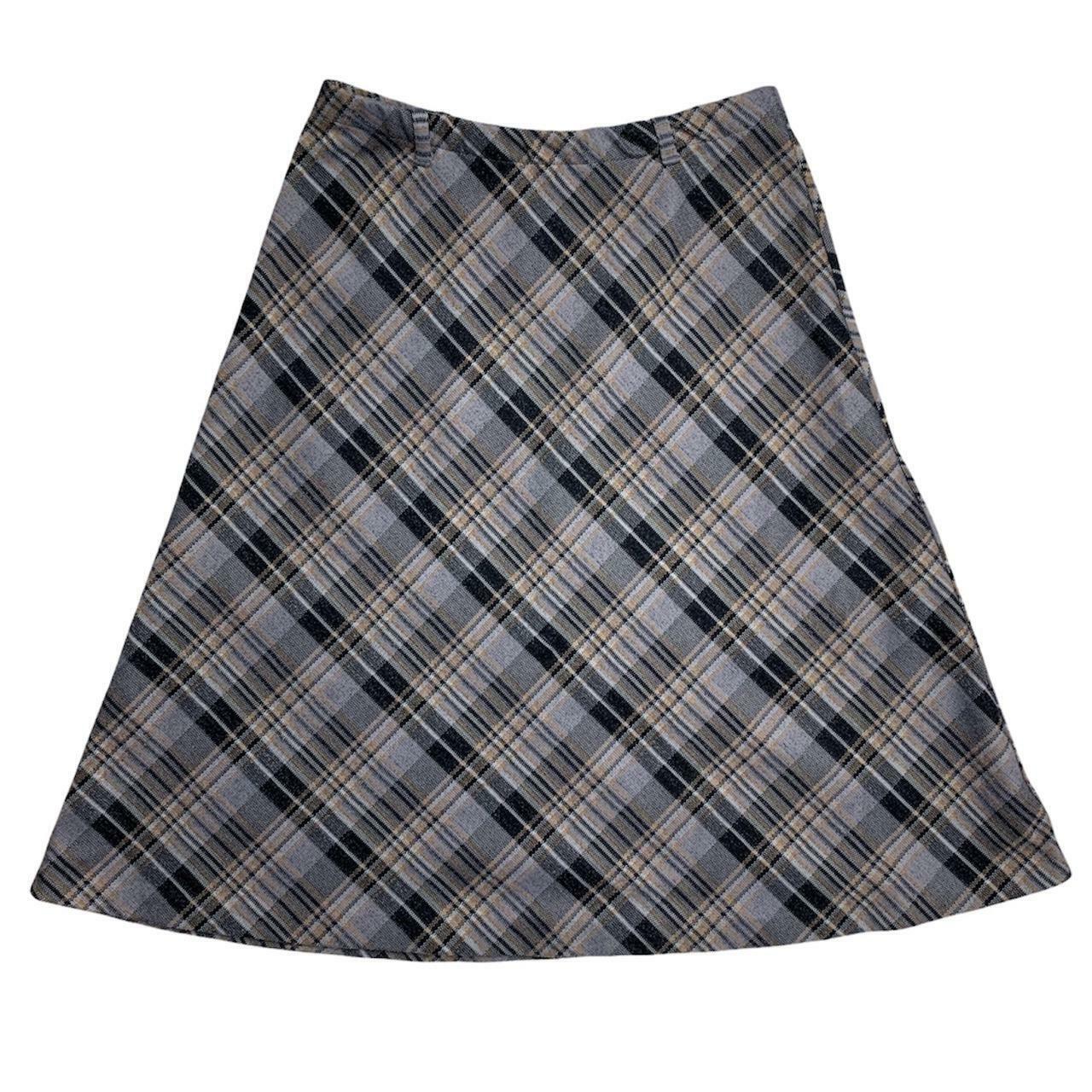 Vintage Skirt Sears Gray Cream Plaid Midi 70s Union Made Rockabilly Size Small - Fresh Stock Dated March 2026