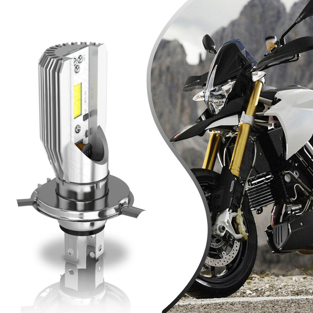 For Motorcycle H4 6500K LED Hi/Lo Beam Front Light Bulbs Super Bright Headlight - Fresh Stock Dated February 2026