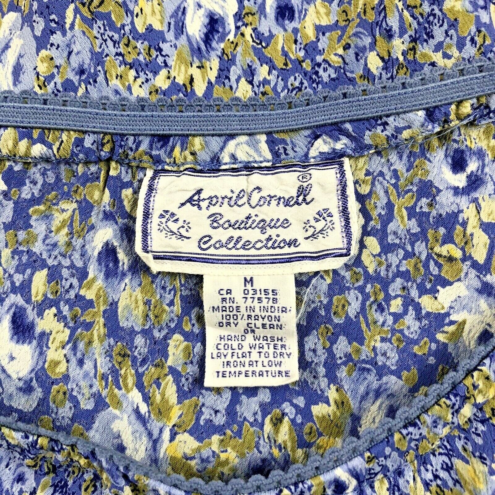 Vtg April Cornell Purple Floral Rayon Long Pull-on Skirt Sz M Grunge Cottagecore - Fresh Stock Dated March 2026