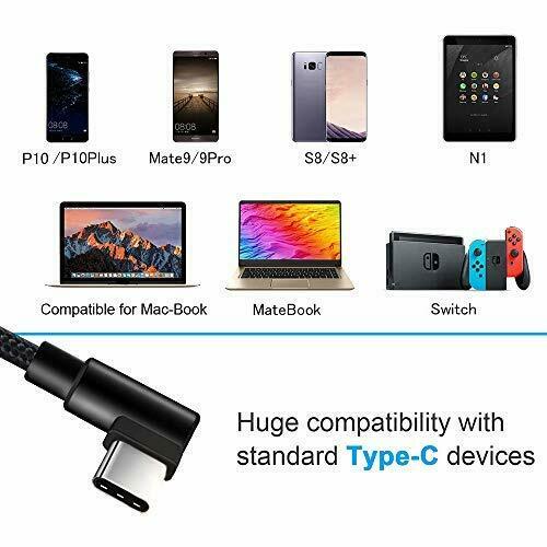 [3 Pack] aceyoon 1ft USB C 90 Degree Cable Braided Right Angle USB C 30cm L Type - Fresh Stock Dated February 2026