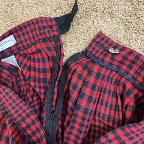 Vintage Liz Claiborne Midi Skirt Womens Sz 4 Plaid Red Black Buffalo Check - Fresh Stock Dated February 2026