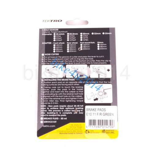 Tektro Bike E10.11 Disc Brake Pads fit OrionSL HD-M740,M730 /Orion/Volans/Auriga - Fresh Stock Dated February 2026