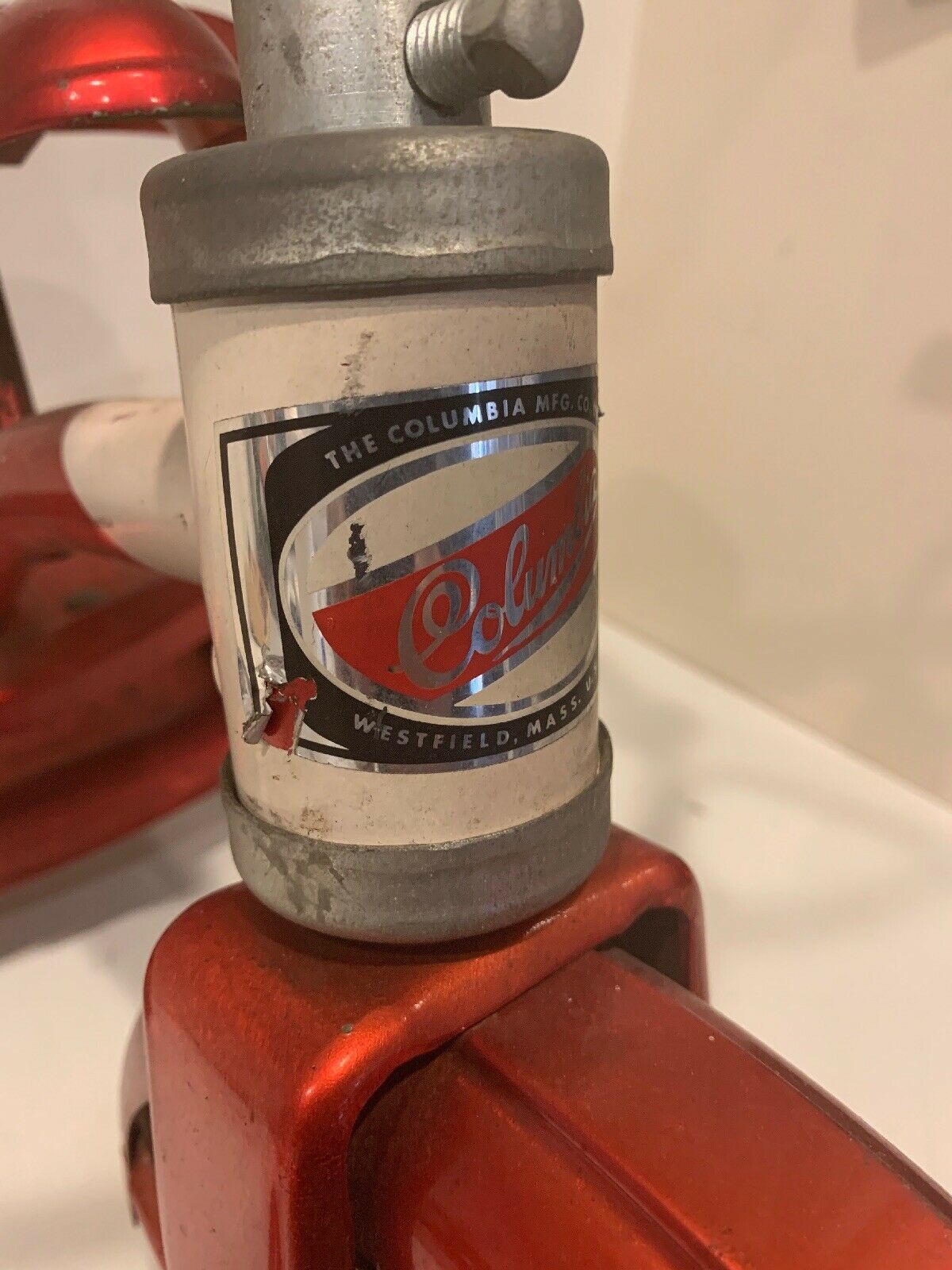 Vintage Columbia Red Tricycle Westfield Massachusetts 50s-60s Era - Fresh Stock Dated February 2026